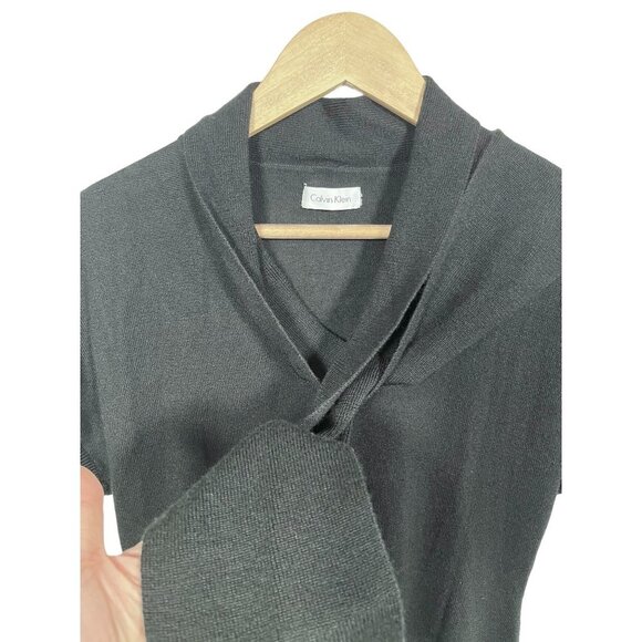 Calvin Klein Merino Wool Black Sweater dress‎ size S/M - Picture 4 of 8